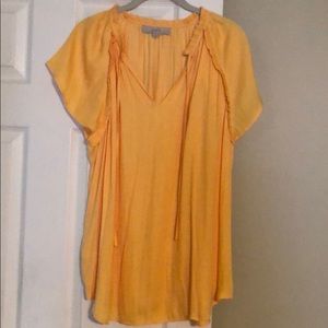 Loft Yellow Split Neck Top Size XL